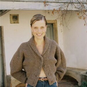 Ozma Sloan Cardigan, Alpaca Blend, Bark